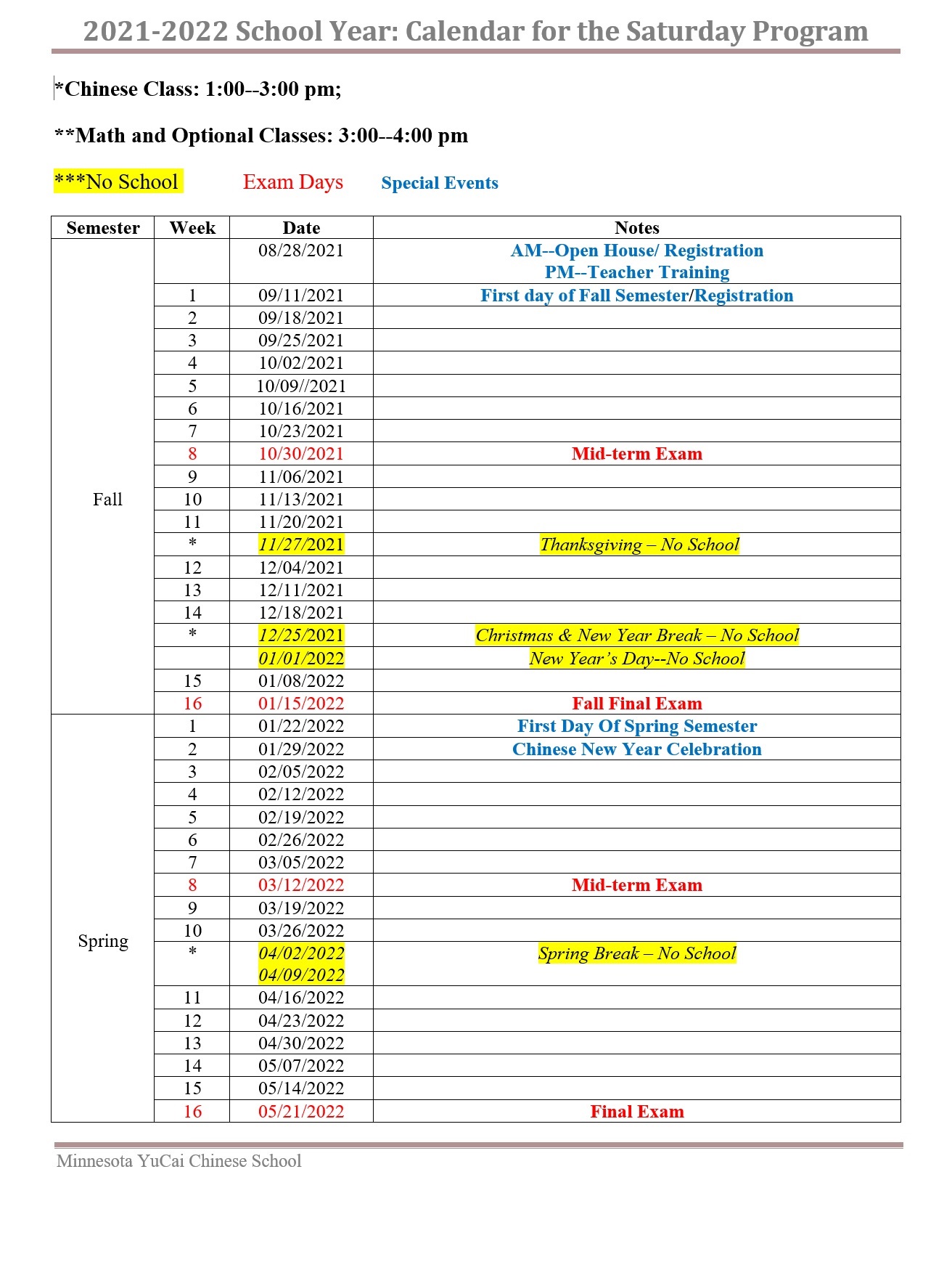 Calendar